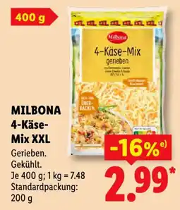Lidl MILBONA 4-Käse-Mix XXL Angebot