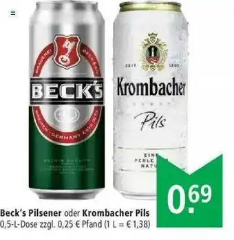 Marktkauf Beck's Pilsener Oder Krombacher Pils Angebot