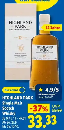 Lidl HIGHLAND PARK Single Malt Scotch Whisky Angebot