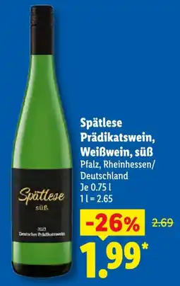 Lidl Spätlese süß Angebot