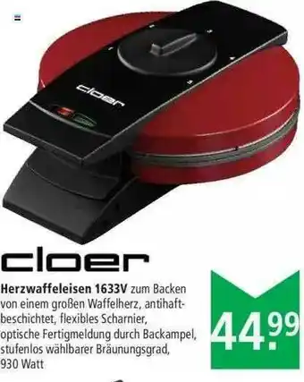 Marktkauf Cloer Herzwaffeleisen 1633v Angebot