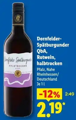 Lidl Dornfelder-Spätburgunder QbA Angebot
