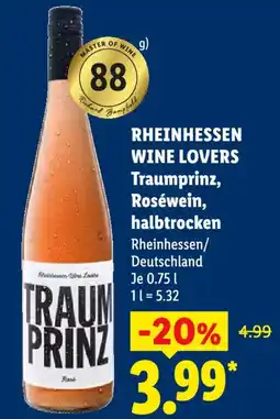 Lidl Traumprinz Roséwein halbtrocken Angebot