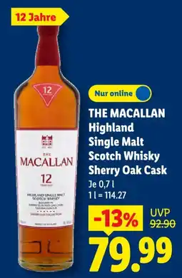 Lidl THE MACALLAN Highland Single Malt Scotch Whisky Sherry Oak Cask Angebot
