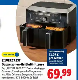 Lidl SILVERCREST Doppelzonen-Heißluftfritteuse Angebot