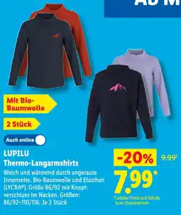 Lidl LUPILU Thermo-Langarmshirts Angebot
