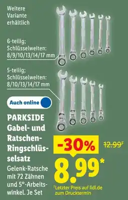 Lidl PARKSIDE Gabel- und Ratschen-Ringschlüsselsatz Angebot