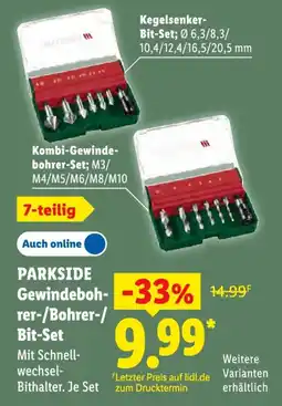 Lidl PARKSIDE Gewindebohrer-/Bohrer-/Bit-Set Angebot