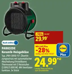 Lidl PARKSIDE Keramik-Heizgebläse Angebot