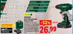 Lidl PARKSIDE Akku-Bohrschrauber Starterset 20V Angebot
