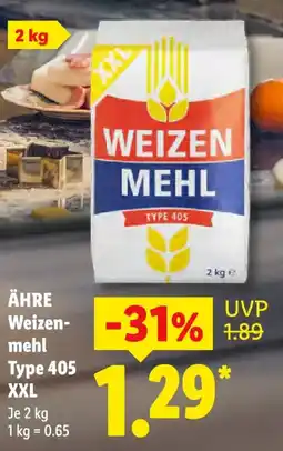 Lidl ÄHRE Weizenmehl Type 405 XXL Angebot