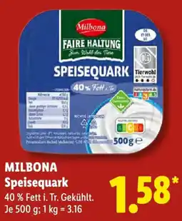 Lidl Milbona Speisequark Angebot