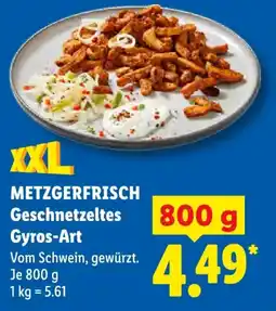 Lidl METZGERFRISCH Geschnetzeltes Gyros-Art Angebot