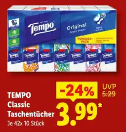 Lidl TEMPO Classic Taschentücher Angebot