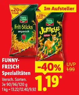 Lidl Funny-Frisch Frit-Sticks Jumpy's Angebot