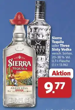 Combi Sierra Tequila oder Three Sixty Vodka Angebot