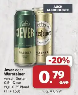 Combi Jever oder Warsteiner Angebot
