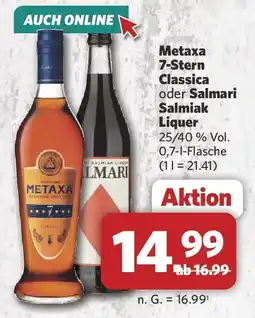Combi Metaxa 7-Stern Classica oder Salmari Salmiak Liqueur Angebot