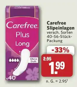 Combi Carefree Slipeinlagen Plus Long Angebot