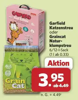 Combi Garfield Katzenstreu oder Graincat Naturklumpstreu Angebot
