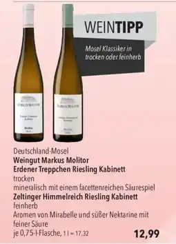 CITTI Markt Weingut Markus Molitor Erdener Treppchen Riesling Kabinett Angebot