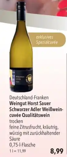 CITTI Markt Weingut Horst Sauer Schwarzer Adler Weißweincuvée Qualitätswein Angebot