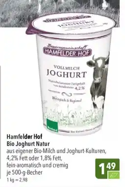 CITTI Markt Hamfelder Hof Bio Joghurt Natur Angebot