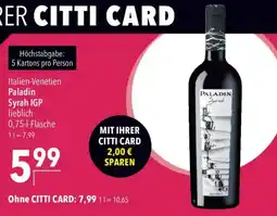 CITTI Markt Paladin Syrah IGP Angebot