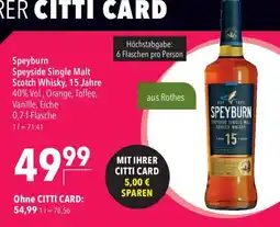 CITTI Markt Speyburn Speyside Single Malt Scotch Whisky Angebot