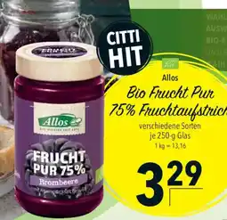 CITTI Markt Allos Bio Frucht Pur 75% Brombeere Angebot