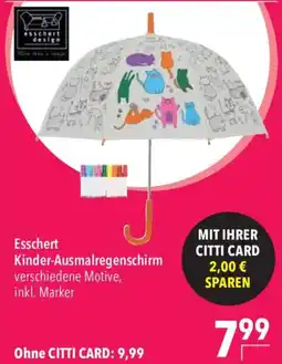 CITTI Markt Esschert Kinder-Ausmalregenschirm Angebot