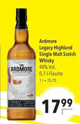 CITTI Markt Ardmore Legacy Highland Single Malt Scotch Whisky Angebot