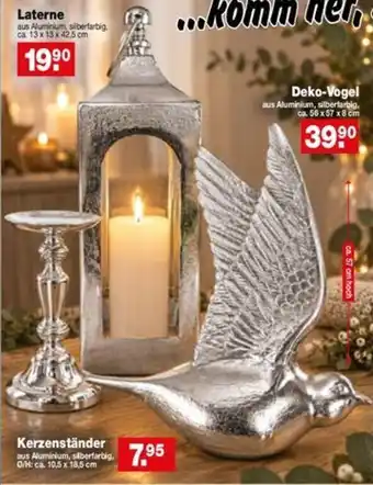 Laterne aus Aluminium, silberfarbig