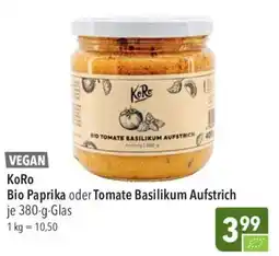 CITTI Markt KoRo Bio Paprika oder Tomate Basilikum Aufstrich Angebot