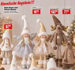 Krümet Sonderposten Deko-Engel oder Plüsch-Rentier Angebot