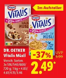 Lidl DR. OETKER VITALIS Müsli Angebot