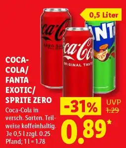 Lidl Coca-Cola/ Fanta Exotic/ Sprite Zero Angebot