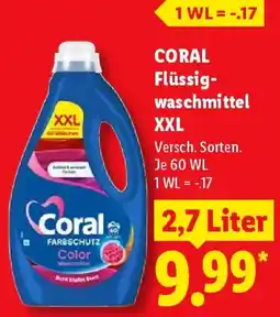 Lidl Coral Flüssig-waschmittel XXL Angebot