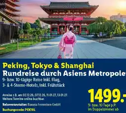 Lidl Peking, Tokyo & Shanghai Rundreise durch Asiens Metropolen Angebot