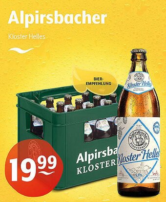 Getränke Hoffmann Alpirsbacher Kloster Helles 20x0,5L Angebot