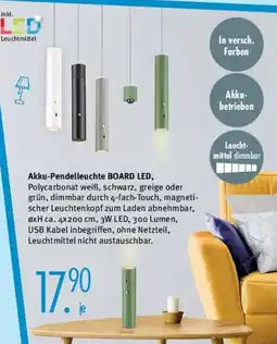 Trends Möbel Akku-Pendelleuchte BOARD LED Angebot