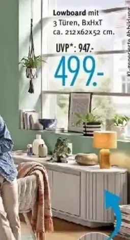 Trends Möbel Lowboard mit 3 Türen Angebot