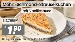 Höffner Mohn-Schmand-Streuselkuchen mit Vanillesauce Angebot