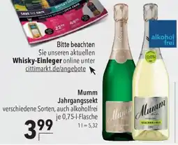 CITTI Markt Mumm Jahrgangssekt Angebot