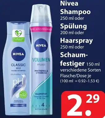 Famila Nord Ost Nivea Shampoo 250 ml oder Spülung 200 ml oder Haarspray 250ml oder Schaumfestiger 150ml Angebot