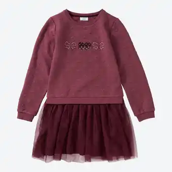 NKD Kinder-Mädchen-Langarmkleid mit Meshrock und Glitzerdruck Angebot