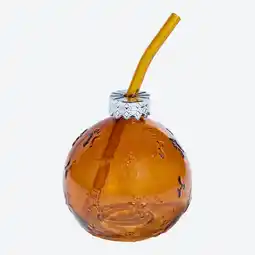 NKD Trinkglas im Weihnachtskugel-Design mit Glasstrohhalm Angebot