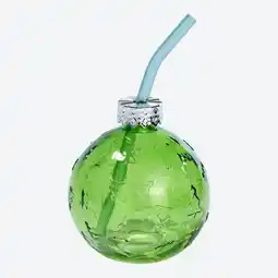 NKD Trinkglas im Weihnachtskugel-Design mit Glasstrohhalm Angebot