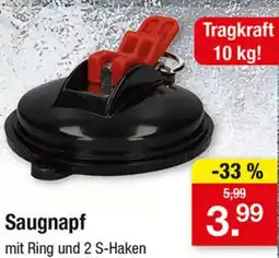 Zimmermann Saugnapf mit Ring und 2 S-Haken Angebot