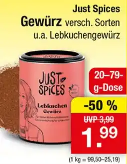 Zimmermann Just Spices Lebkuchen Gewürz Angebot